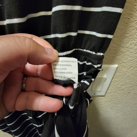 For Gand PL Black And White Stripe Romper Size Large - Picture 3 of 6